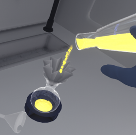 A virtual hand of Chemist in action