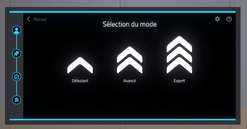 A beginniner mode, an Advanced mode and an Expert mode in Mimbus Chemistry