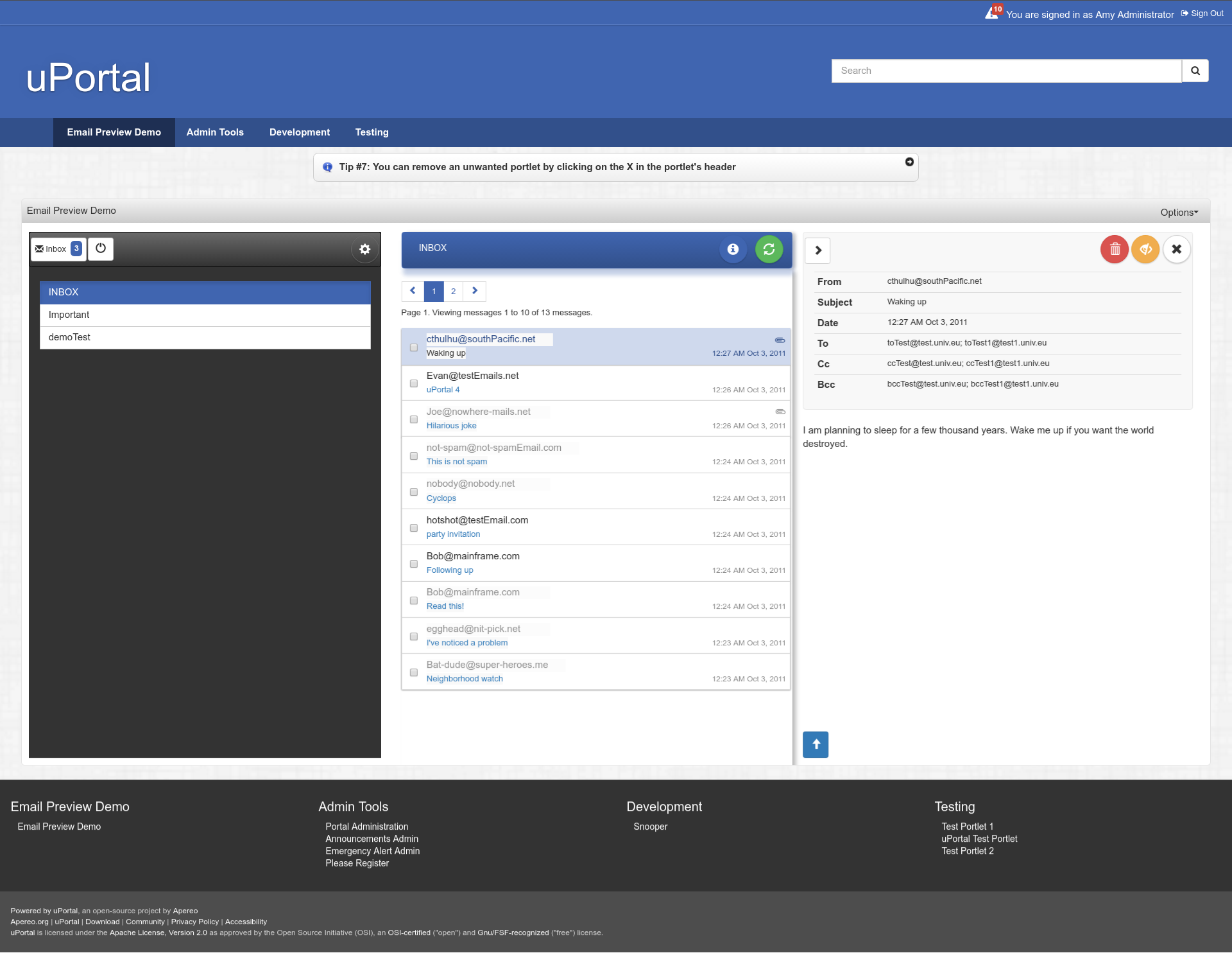 EmailPreview in uPortal 5